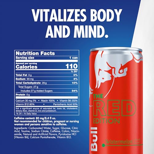 Red Bull Red Edition Watermelon Energy Drink, 8.4 Fl Oz, 24 Cans - Image 3