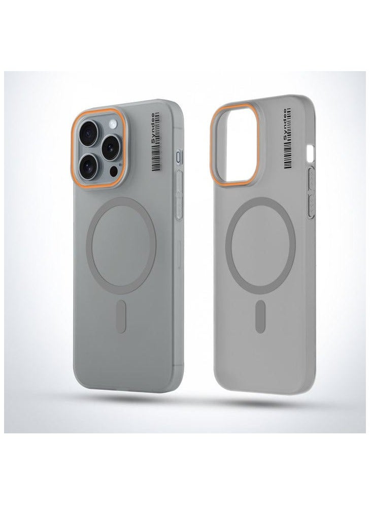 Elegant Colorful Frosted Matte Back With MagSafe Support Back Case For Apple iPhone 16pro max in(grey)  - Image 1