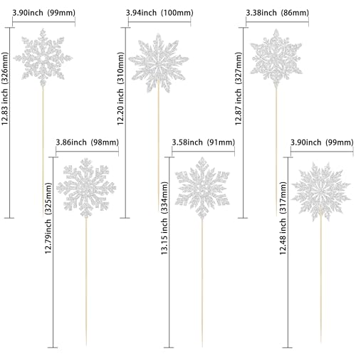 Ephlyn 12Pcs Snowflake Centerpiece Sticks Frozen Snowflake Table Flower Centerpieces Christmas Floral Decorations for Winter Wonderland Baby Shower Frozen Birthday Party Supplies Silver - Image 5