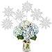 Ephlyn 12Pcs Snowflake Centerpiece Sticks Frozen Snowflake Table Flower Centerpieces Christmas Floral Decorations for Winter Wonderland Baby Shower Frozen Birthday Party Supplies Silver - Image 2