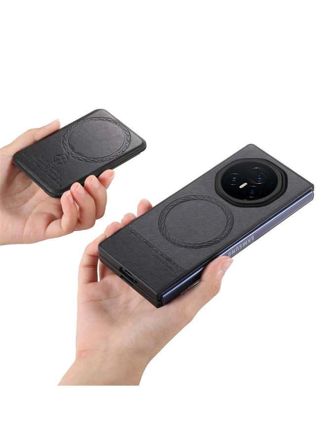 S-TOP Case For Honor Magic V3 Twill Fabric Leather Skin Card Bag Magnetic Back Phone Case - Image 4