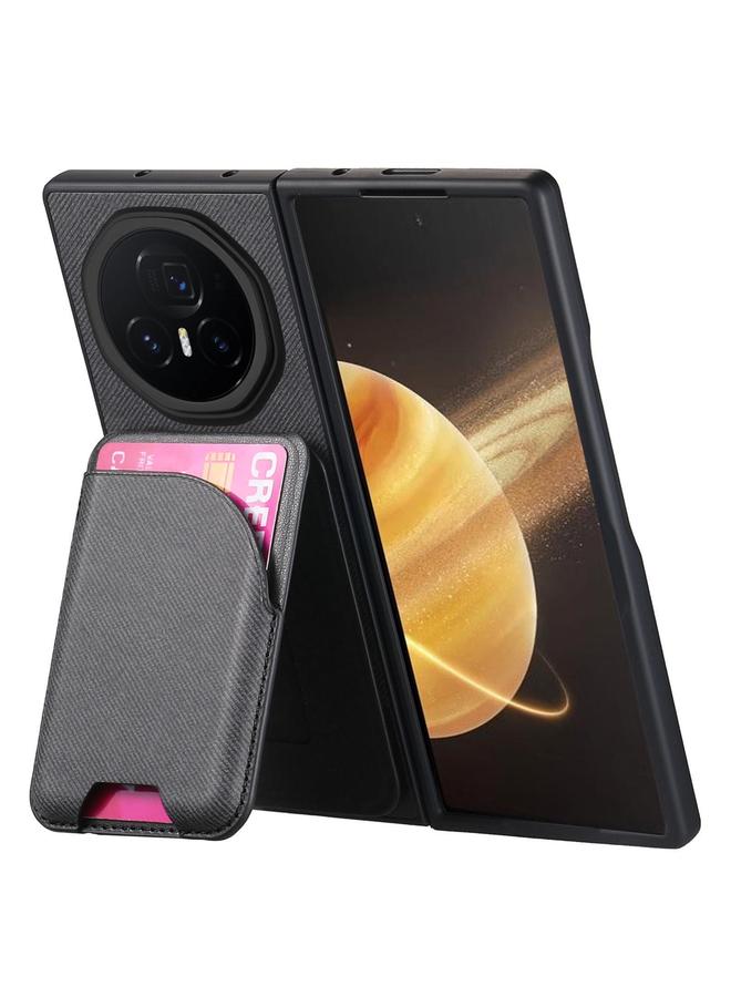 S-TOP Case For Honor Magic V3 Twill Fabric Leather Skin Card Bag Magnetic Back Phone Case - Image 3