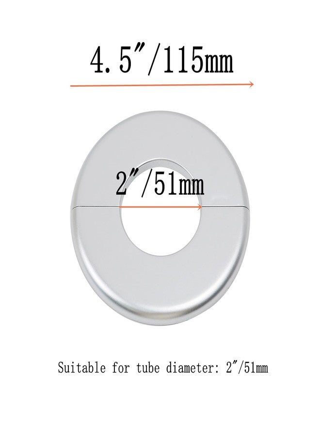 Tsnamay 2 Pcs Wall Split Flange, ABS Round Self-Adhesive Escutcheon Plate Buckles Design for 2"/51mm,Silver - Image 3