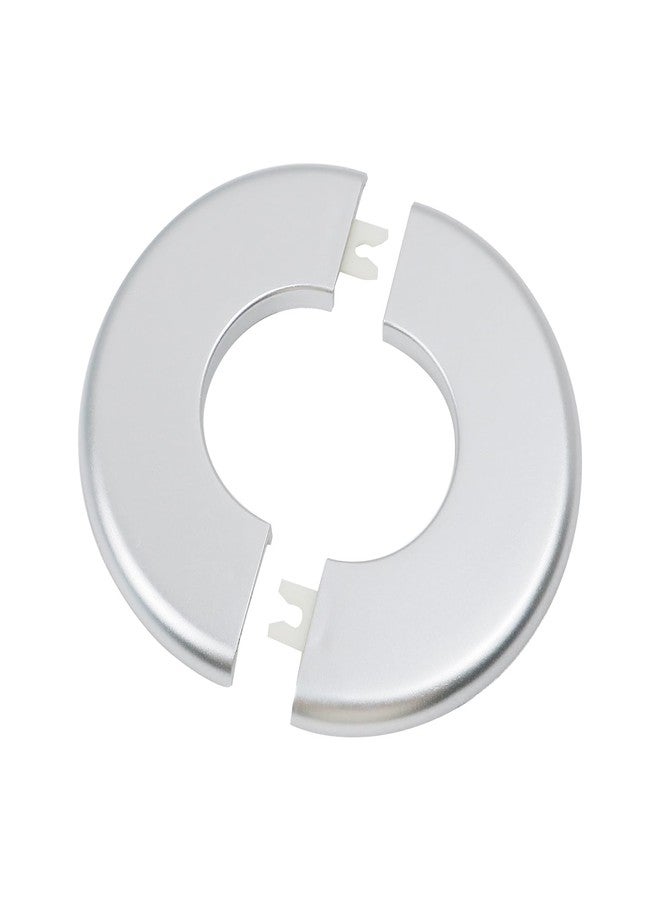 Tsnamay 2 Pcs Wall Split Flange, ABS Round Self-Adhesive Escutcheon Plate Buckles Design for 2"/51mm,Silver - Image 1