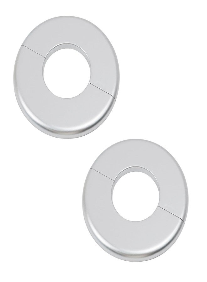 Tsnamay 2 Pcs Wall Split Flange, ABS Round Self-Adhesive Escutcheon Plate Buckles Design for 2"/51mm,Silver - Image 2