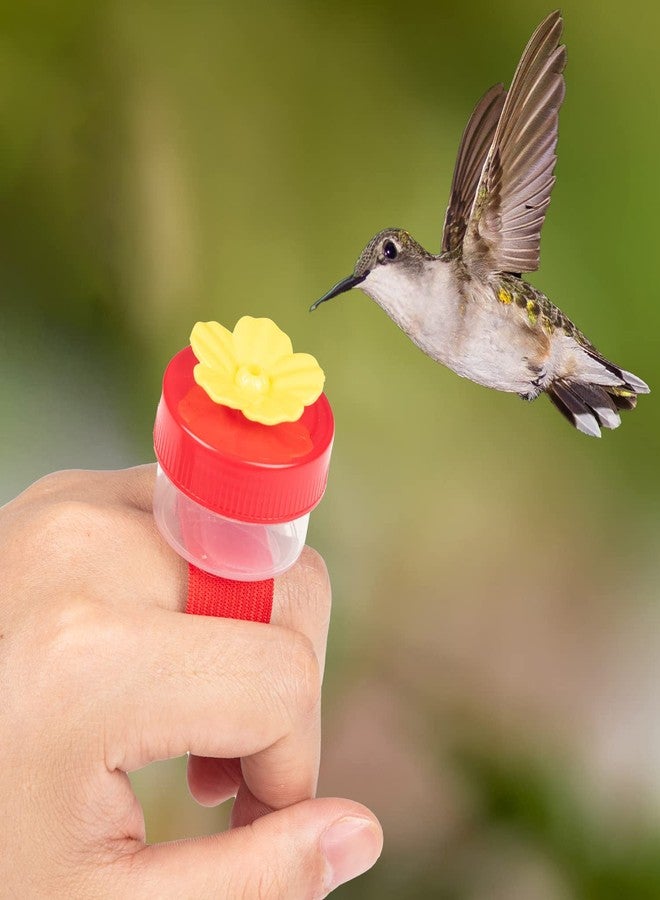 ZHBDMGK Handheld Hummingbird Ring Feeders, 4Pcs Mini Hummingbird Hand Feeder with 4Pcs Cleaning Brush, Window Humming Wild Bird Feeders Tools for Outdoors Supplies - Image 4