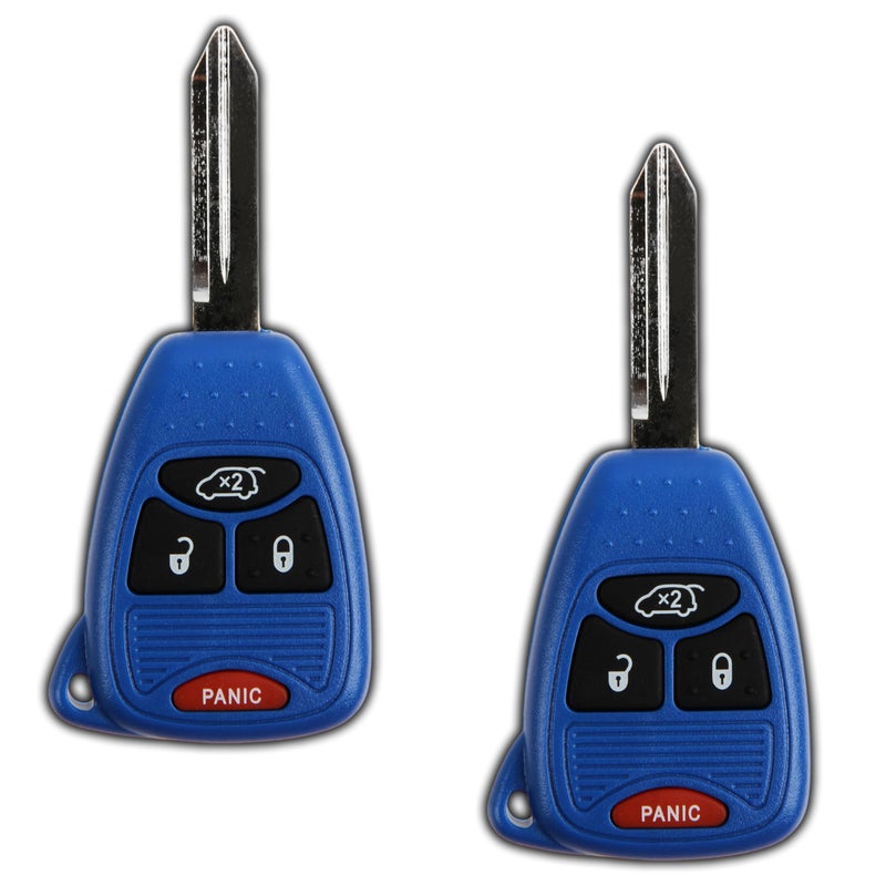 KeylessOption Keyless Entry Remote Control Uncut Car Key Fob Replacement for OHT692427AA KOBDT04A Blue (Pack of 2)