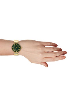 GIORDANO Giordano Eleganza Collection Round Analog Watch for Women, Diamond-Set with Metal Strap Ladies Water Resistant Wrist Watch - A2083 (Green)  - Image 4