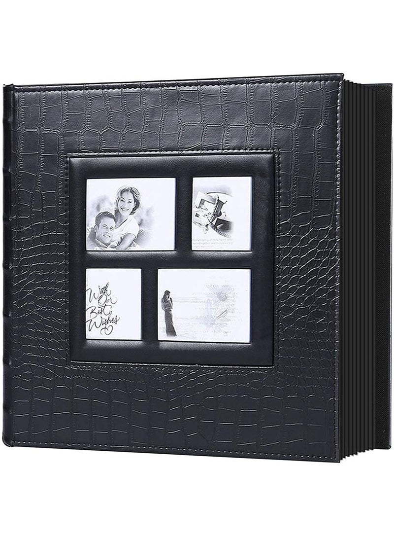 HomarKet Photo Album 4x6 Holds 600 Photos Black Pages Large Capacity Leather Cover Wedding Family Baby Photo Albums Book Horizontal and Vertical Photos - Image 1