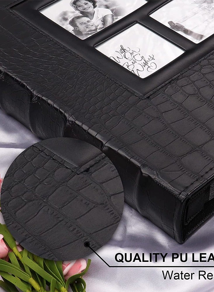 HomarKet Photo Album 4x6 Holds 600 Photos Black Pages Large Capacity Leather Cover Wedding Family Baby Photo Albums Book Horizontal and Vertical Photos - Image 2