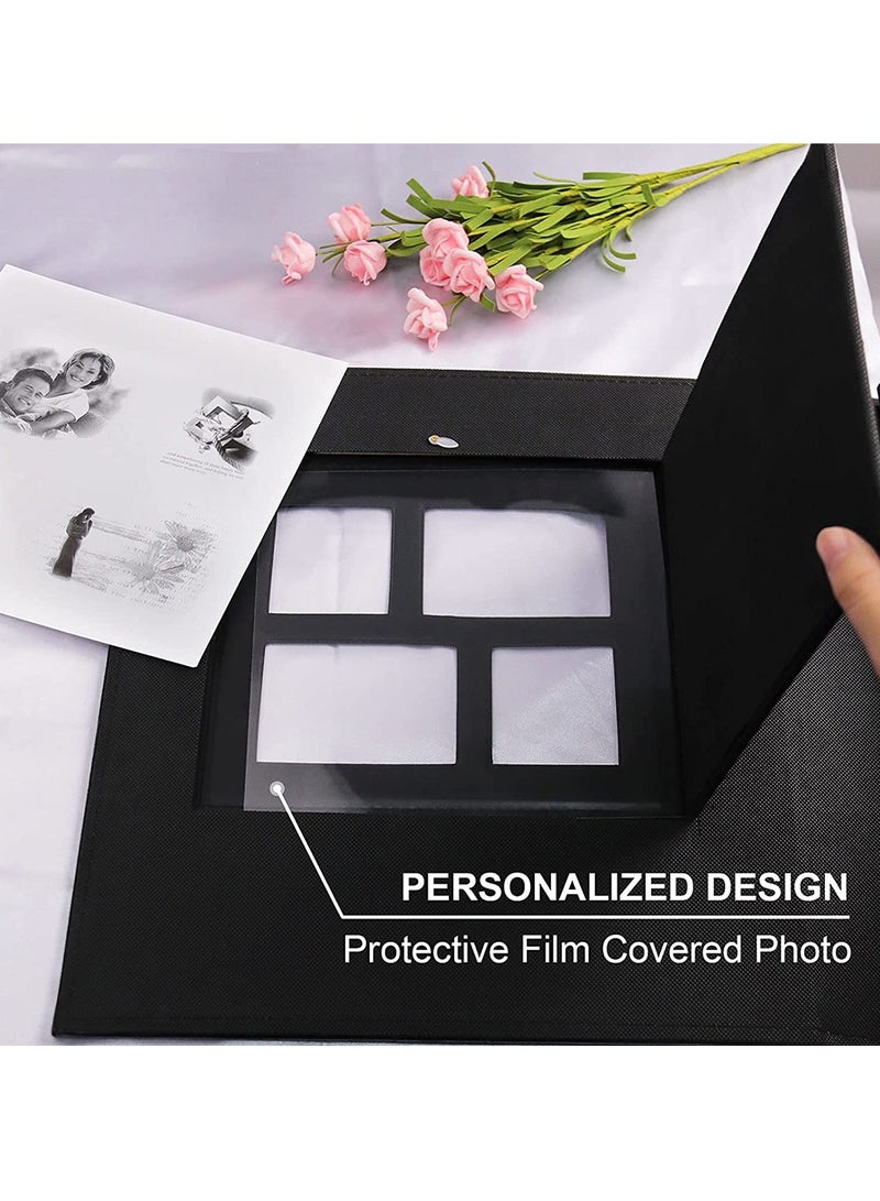HomarKet Photo Album 4x6 Holds 600 Photos Black Pages Large Capacity Leather Cover Wedding Family Baby Photo Albums Book Horizontal and Vertical Photos - Image 3
