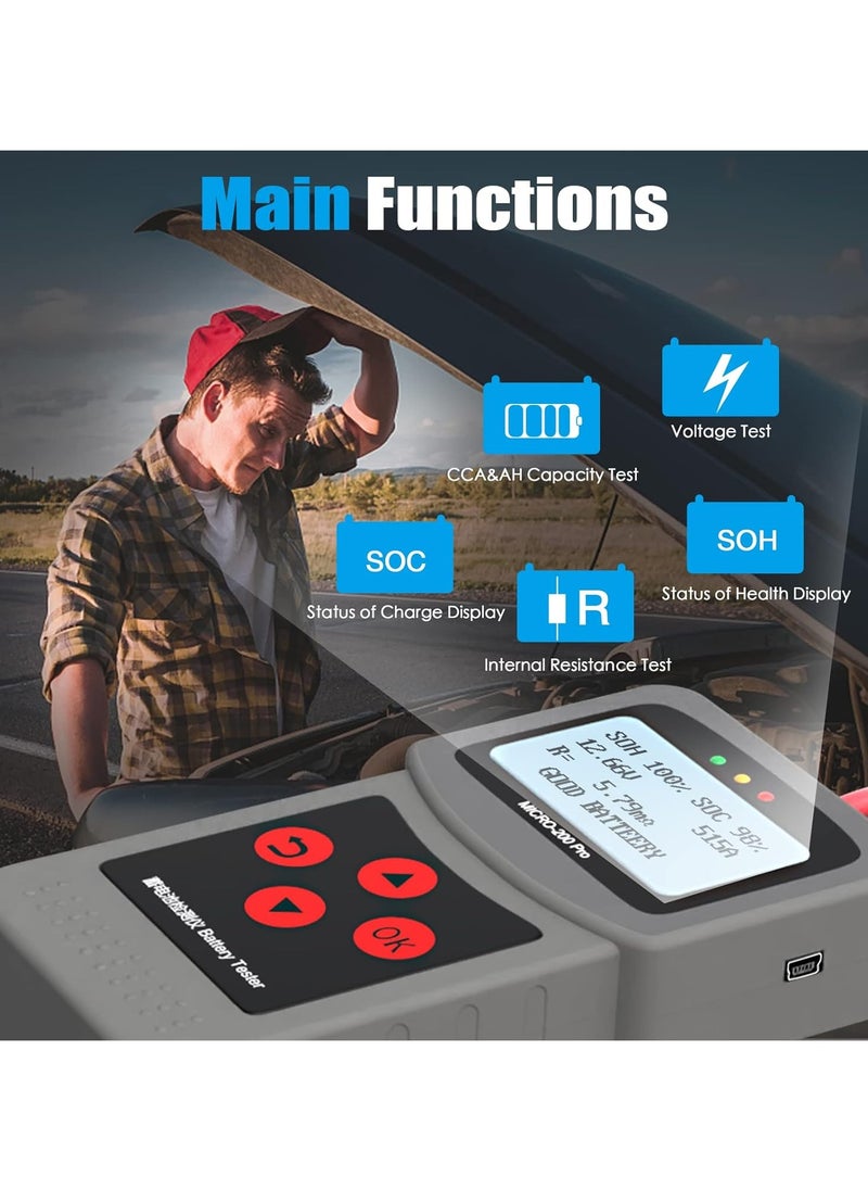 Lancol - Car Trucks Battery Tester 12V/24V Battery Load Tester 40-2000CCA Alternator Battery Tester Automotive Battery Analyzer Checker Cranking Charging Test Tool for Car/SUV/Light Truck with Flooded AGM Gel - Image 1
