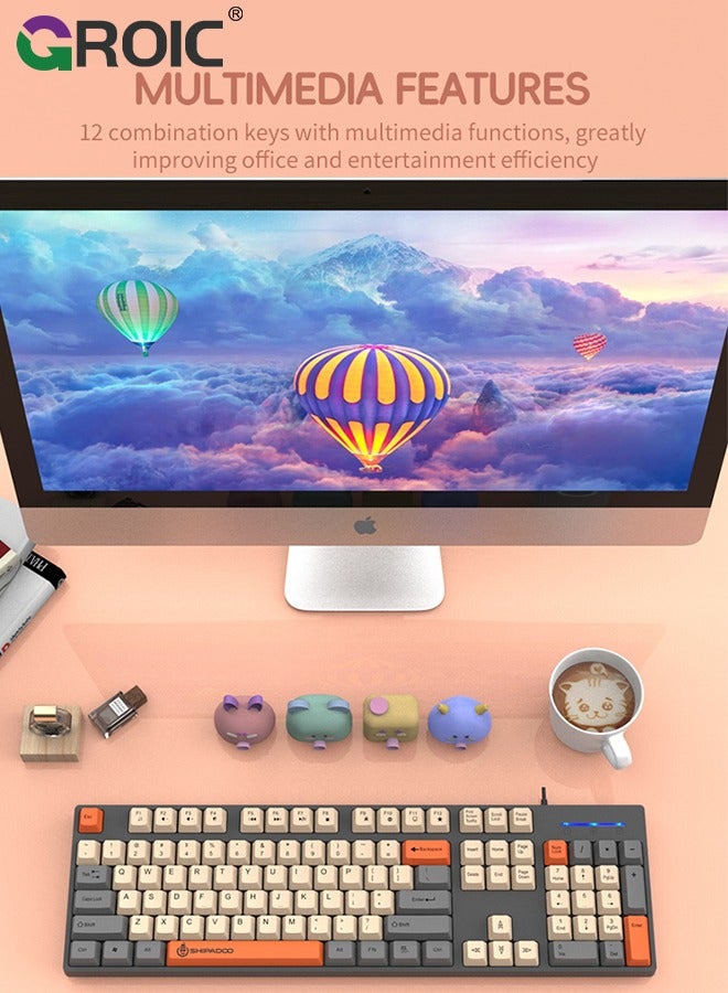 GROIC Mechanical Gaming Keyboard, Plug and Play, 104 Keys + Extra 4 Hotkeys Wired Mechanical Keyboard  Compact Keyboard for Windows XP 7 8 10 11 for OS X - Image 5