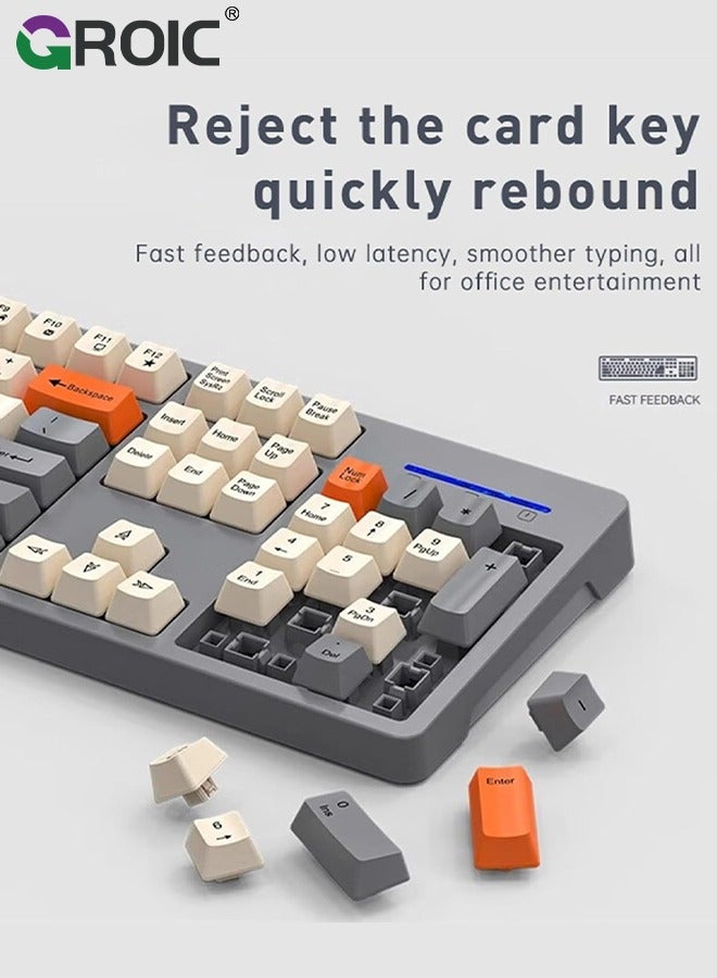 GROIC Mechanical Gaming Keyboard, Plug and Play, 104 Keys + Extra 4 Hotkeys Wired Mechanical Keyboard  Compact Keyboard for Windows XP 7 8 10 11 for OS X - Image 2