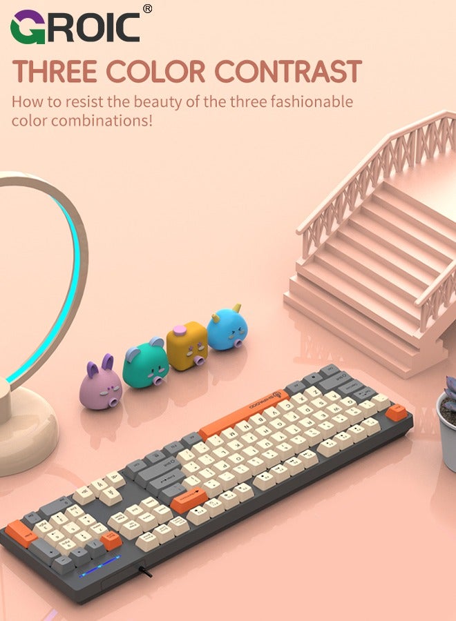 GROIC Mechanical Gaming Keyboard, Plug and Play, 104 Keys + Extra 4 Hotkeys Wired Mechanical Keyboard  Compact Keyboard for Windows XP 7 8 10 11 for OS X - Image 4