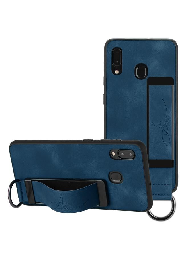 S-TOP Case For Samsung Galaxy A20e Wristband Holder Leather Back Phone Case - Image 1