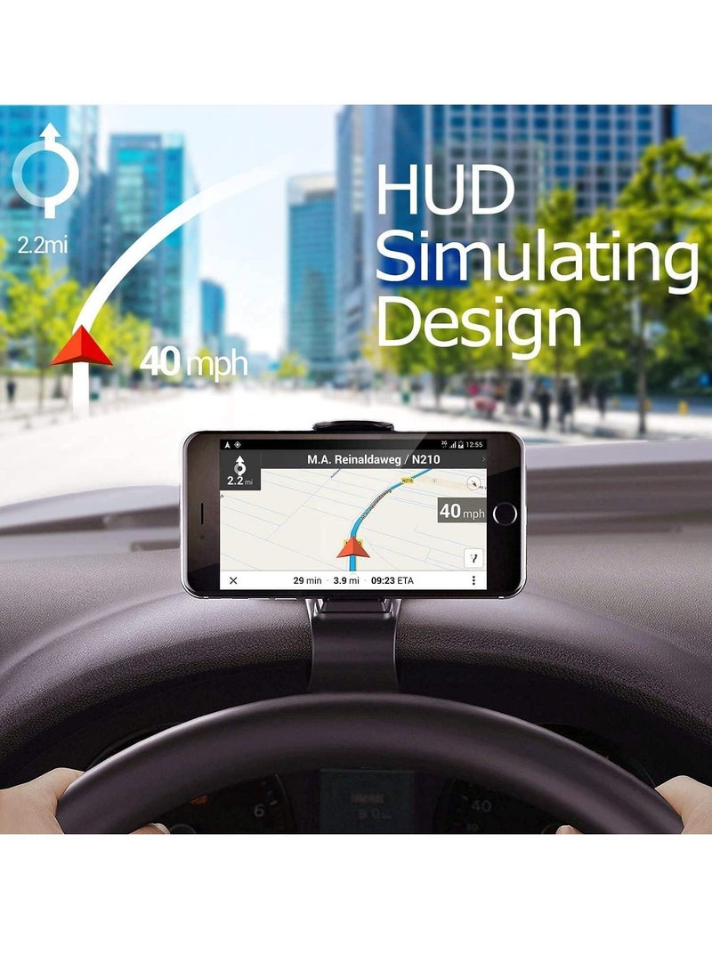 ELTRAZONE Car Phone Holder Dashboard Cellphone Mount Mobile Clip Stand HUD Non-Slip Cell Phone Holder Design for Smart phone(3.0-6.5inch) - Image 2