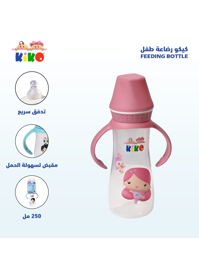 Kiko Ml Feeding Bottle With Siliocne Nipple 250 Ml-Pink - Image 2