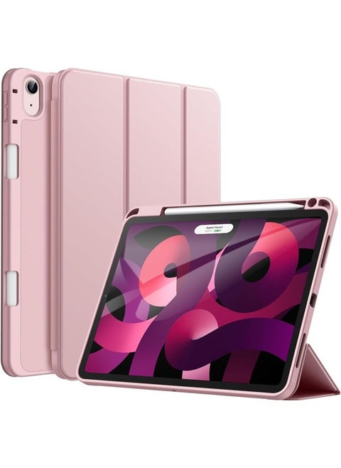 Pink Trifold Smart Cover for iPad Air 13 Inch (M2) 2024 – Auto Wake/Sleep, Pencil Holder, and TPU Back