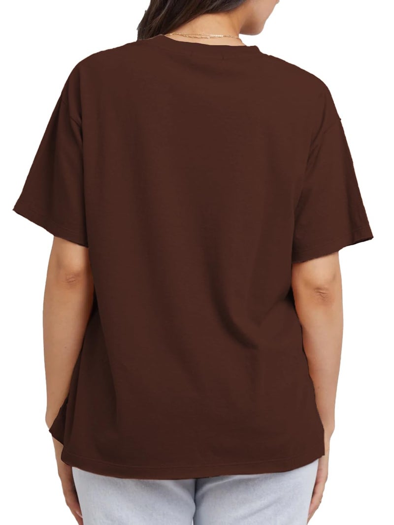 LEOTUDE Women Cotton Oversized Round Neck Half Sleeve T-Shirts (SP-7VRUVTXIYVLK5HCZ_Multicolor10_XL) - Image 3