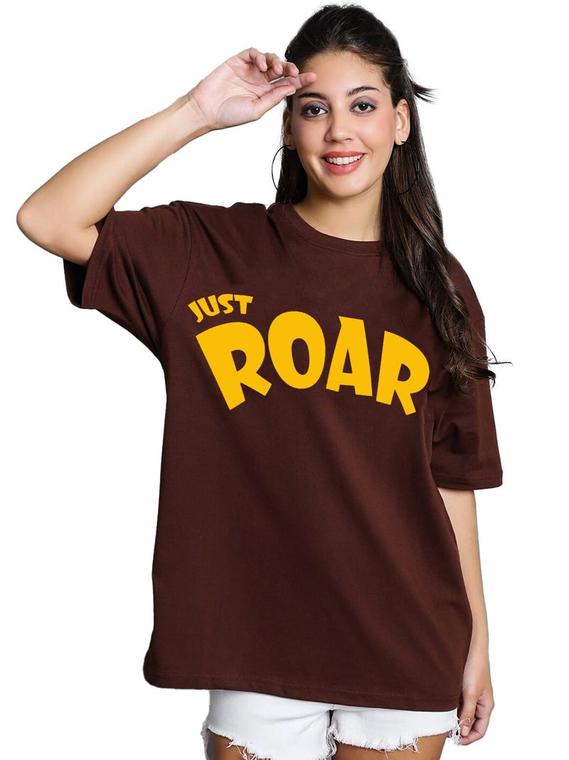 LEOTUDE Women Cotton Oversized Round Neck Half Sleeve T-Shirts (SP-7VRUVTXIYVLK5HCZ_Multicolor10_XL) - Image 1