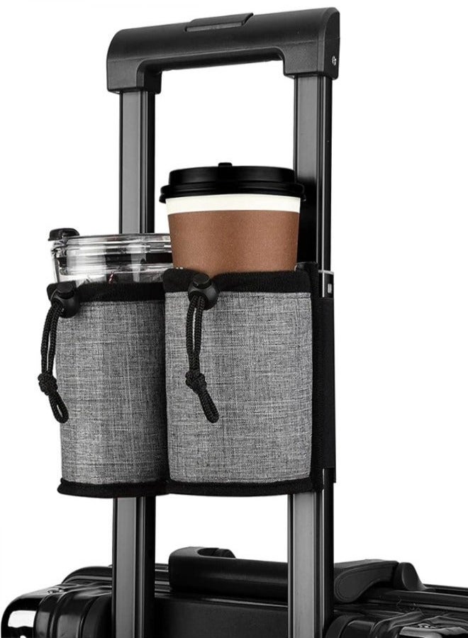 Luggage Cup Holder, Luggage Travel Cup Holder Luggage Drink Holder Gathering Two Coffee Mugs for Rolling Suitcase Small Travel Bag Cup Bag  - Image 1
