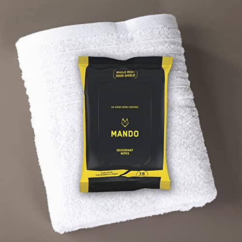 Mando Deodorant Wipes - 24 Hour Odor Control - Aluminum Free, Baking Soda Free, Skin Safe (15 Count (Pack of 3) - Image 5