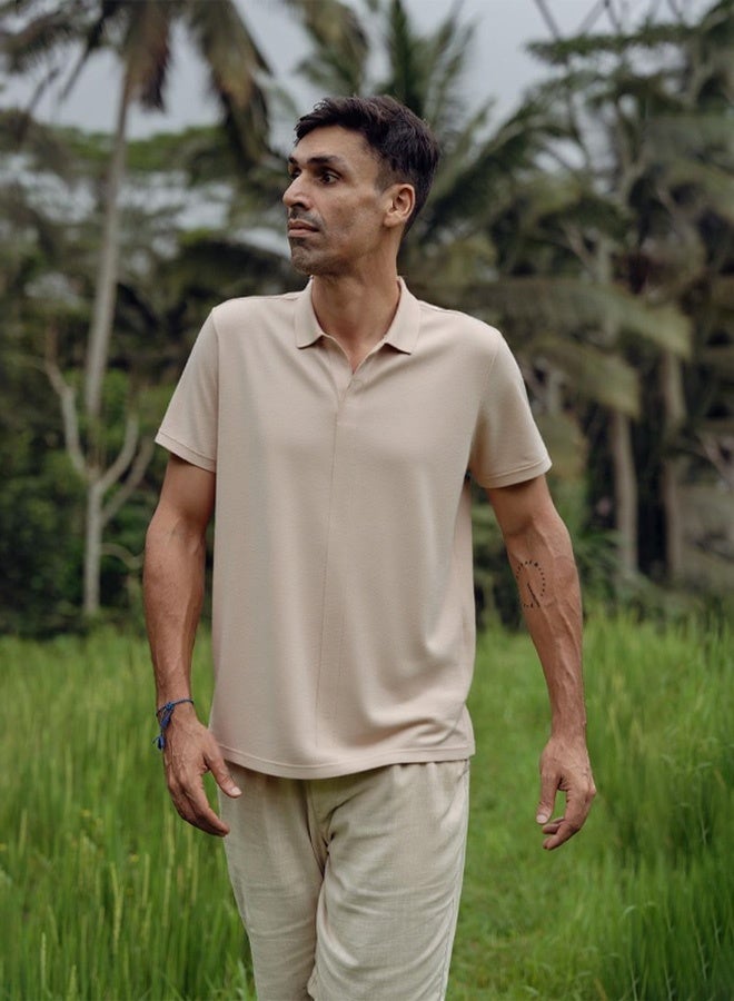 Men's Polo Shirt, Essential Polo Shirt, Casual Summer V-neck Polo Shirt - Image 3