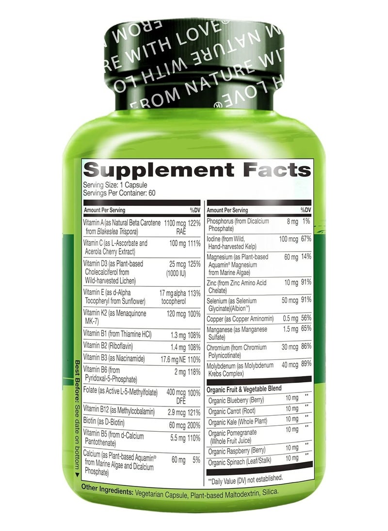 NATURELO One Daily Multivitamin For Men 50+ Dietary Supplement Formulated Support Energy, Heart And Brain Health,60 Vegetarian Capsules  - Image 3