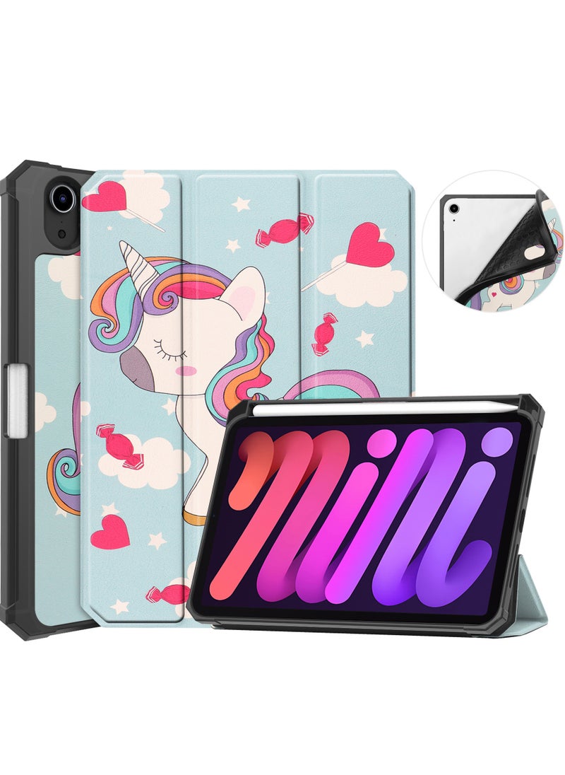 Generic - Case for iPad Mini 7 (2024)/iPad Mini 6 (2021) protective cover - magnetic accessories, two-way three-fold bracket, lightweight protection, automatic sleep wake-up protective cover, with pen slot, suitable for iPad Mini 7/Mini 6 - 8.3 inch (multi-color) - Image 1
