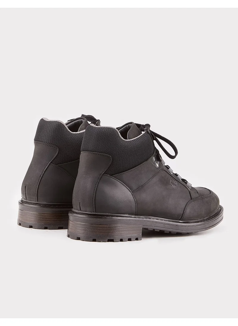 Cabani Leather Thermo Sole Black Laced Men's Casual Boots