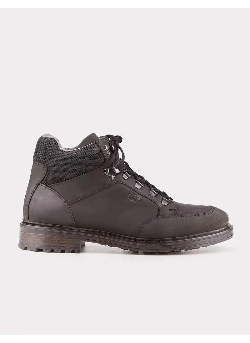 Cabani Leather Thermo Sole Black Laced Men's Casual Boots