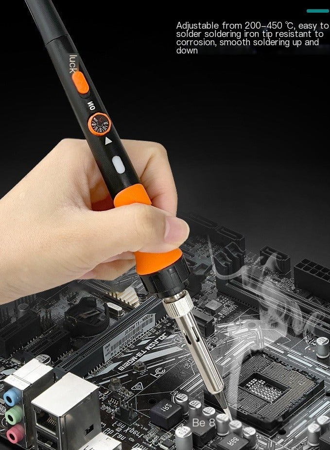 Soldering Iron Premium Kit, 60W Soldering Gun with Ceramic Heater, 12-in-1 Soldering Tool, Adjustable Temperature 200 to 450°C, Includes Soldering Iron Tip, Solder Wire, Pump and Paste  - Image 4