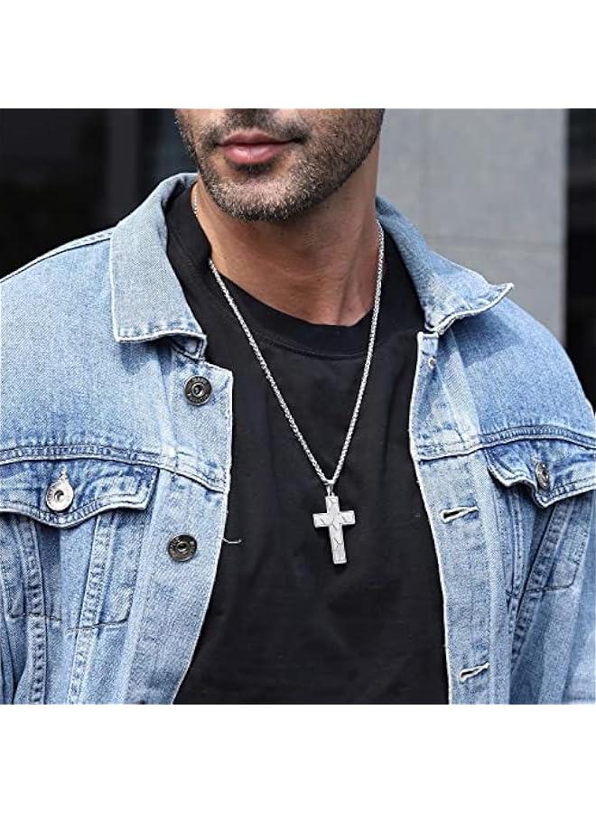 Arabest Soccer Cross Necklace for Boys Men Stainless Steel Bible Verse Pendant with 20+2Inch Chain First Communion Baptism Religious Sports Jewelry Gift - Image 2