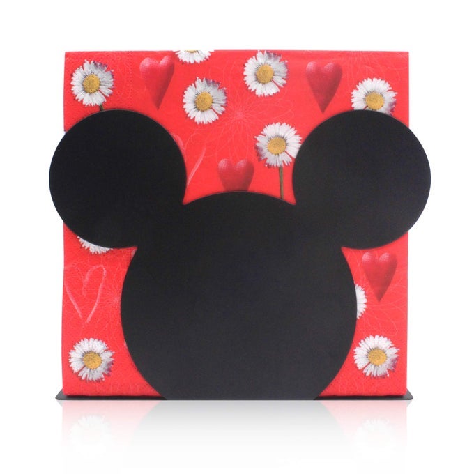 BLACK MICKEY HEAD PREMIUM STAINLESS STEEL NAPKIN HOLDER STAND FOR HOME KITCHEN TABLE PARTY RV CAMPER RESTAURANT
