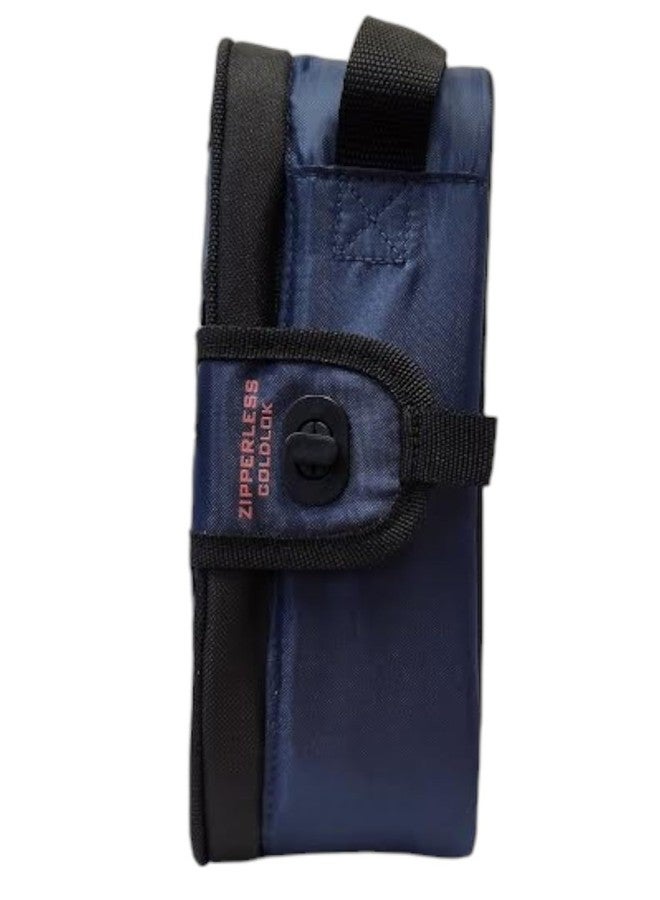Arctic Zone Lunch Bag with Removeable Hard Liner, Adjustable Divider and Built-In Lunch Tray, Navy/Red - Image 2