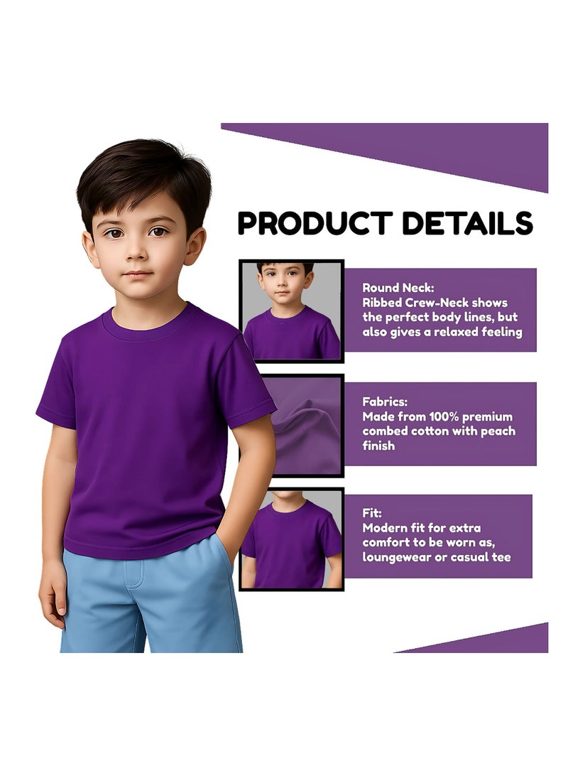 Printshop4me Kids Round Neck boys T Shirt 170 GSM Pure Cotton Basic Colors - Image 3