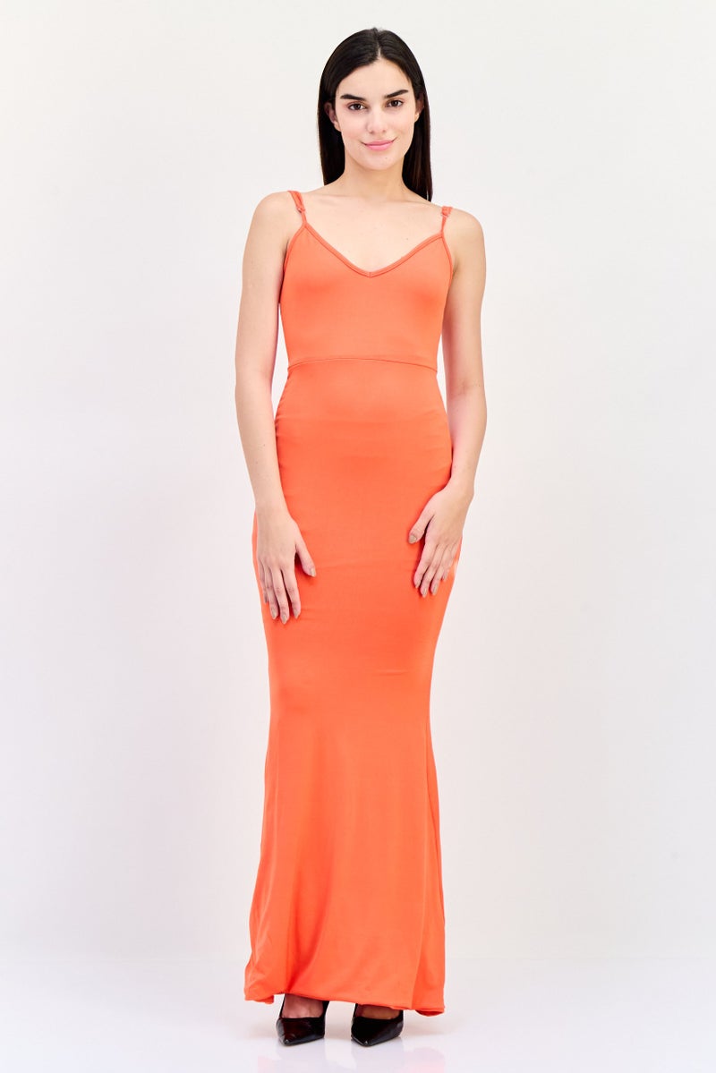 PUBLIC DESIRE Women Plain Maxi Dress, Red - Image 1