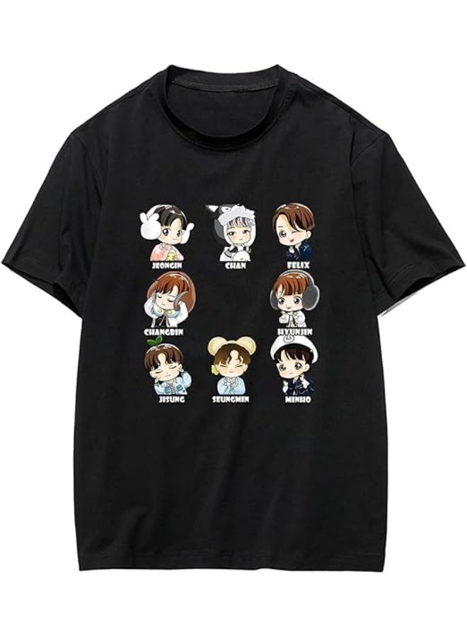 SHOP NEW ARRIVALS Kpop Tshirt Bangchan Jisung Felix Hyunjin I.N Changbin Seungmin Concert Tee Kpop Merch Tops for Women Men - Image 1