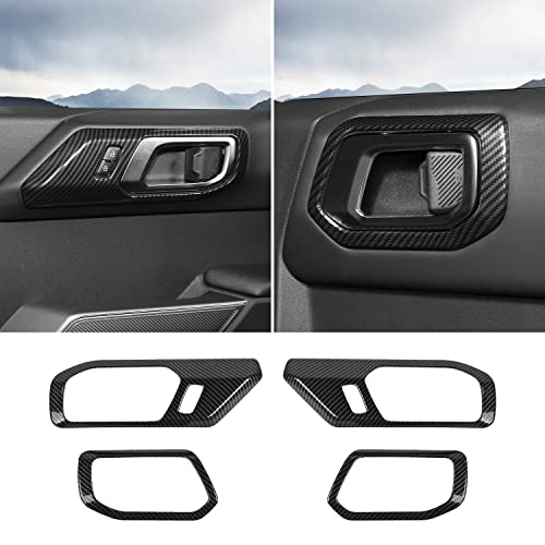 RAZPOY Inner Door Handle Cover Trim Compatible with 20212026 Ford Bronco Interior Accessories Carbon Fiber Not for Bronco Sport - Image 1