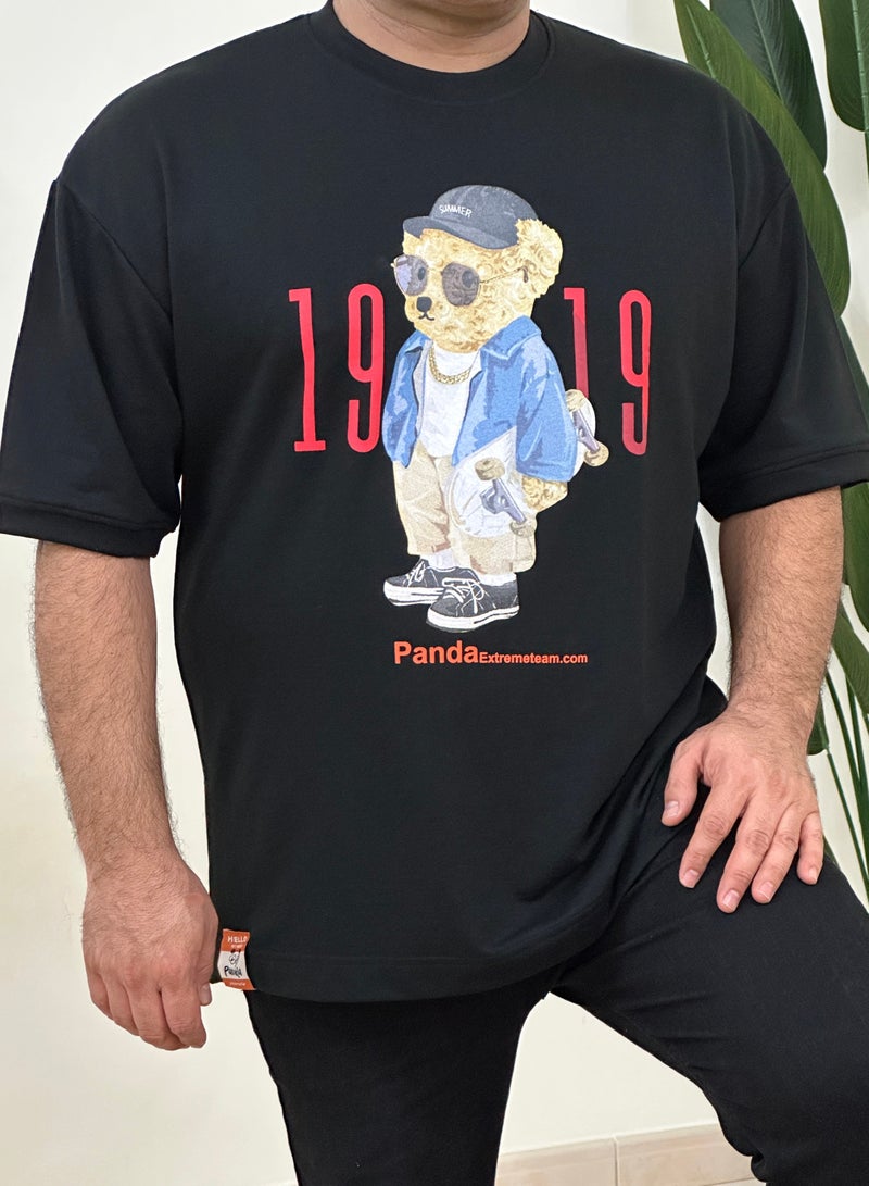 panda extreme team teddy cotton drop shoulder t shirt over size all size  - Image 2