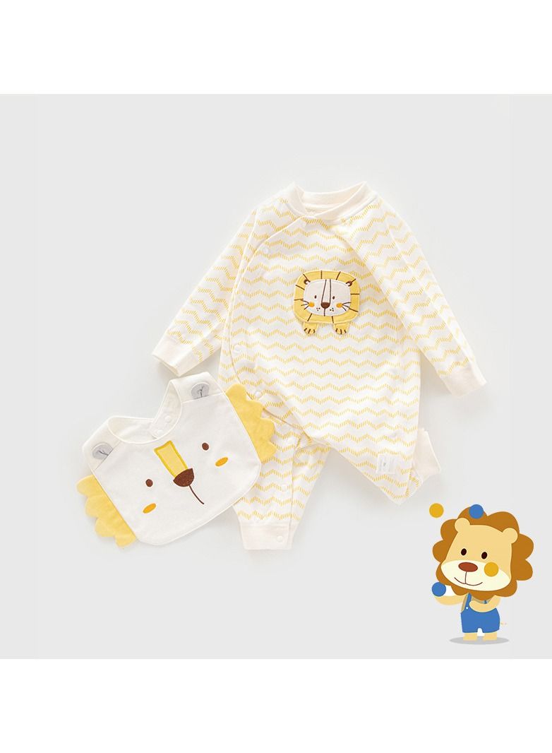 Loquat Baby Unisex Cotton Cozy Cute Jumpsuit With Bib 