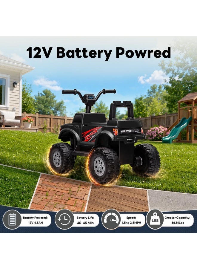 Ford F-150 Kids Atv Ride On Battery Powered Ride On Toy 12V - Black - Image 2