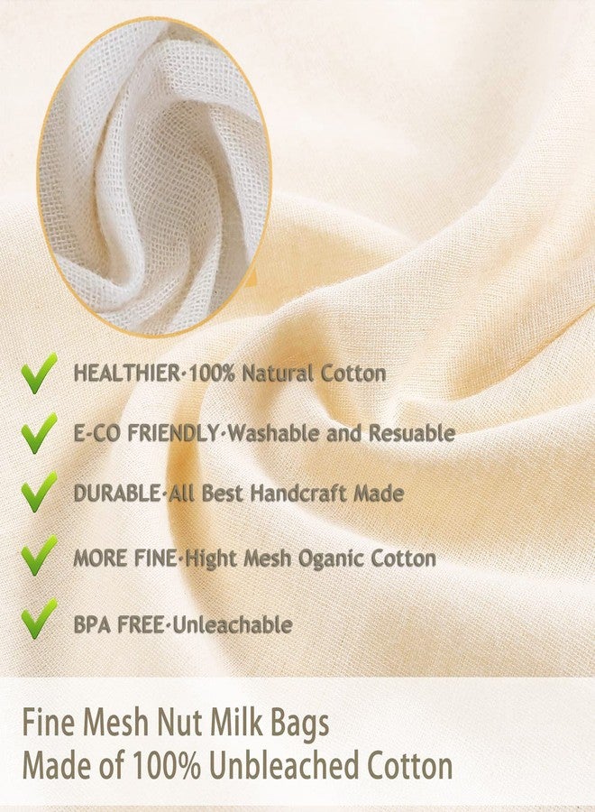 Chain Nut Milk Bag Cloth Strainer for Food, 3 Pack 12" (2 of 12"X12" + 1 of 10") Organic Reusable Kitchen Premium Fine Mesh Cheesecloth, Sprouting, Juicing - Image 2