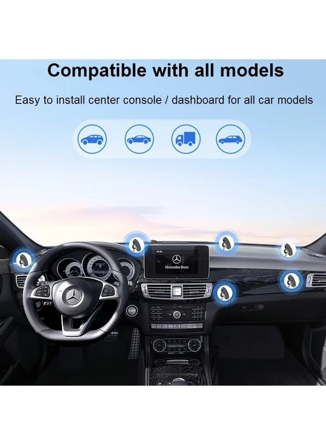 Silvery Magnetic Phone Holder Dashboard Use Dual Axis Rotation Multi Angle Adjustable - Image 4