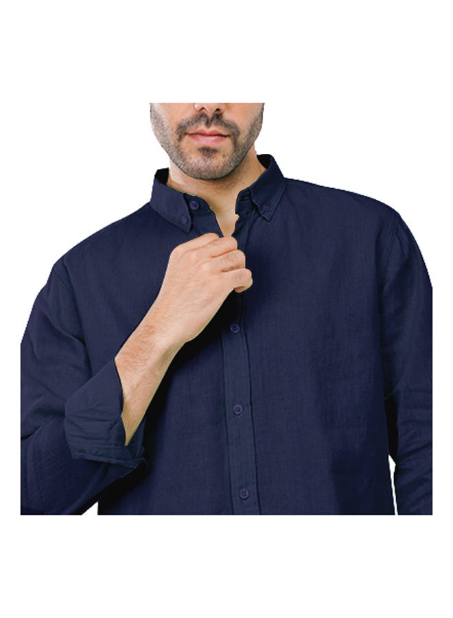 Coup Coup Regular Fit Basic Shirt For Men Color Navy - Image 2