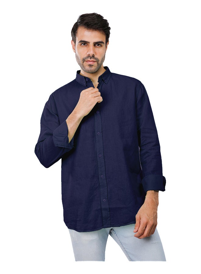 Coup Coup Regular Fit Basic Shirt For Men Color Navy - Image 1
