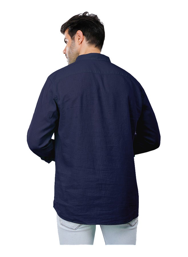 Coup Coup Regular Fit Basic Shirt For Men Color Navy - Image 3