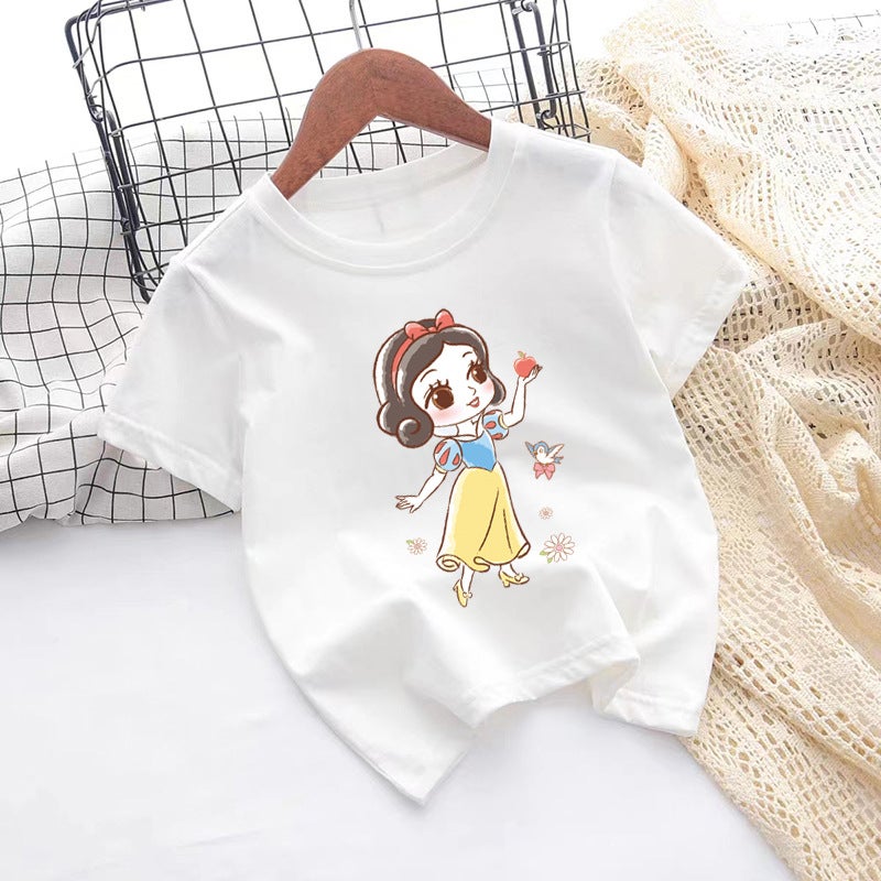 Children's Short-Sleeved Pure Cotton 2024 New Summer Clothing for Boys and Girls, Stylish T-Shirts, Baby Fashion Base Shirts, Cross-Border Children's Clothing - Image 4