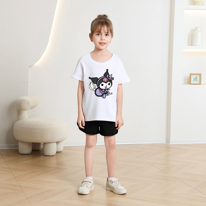 Children's Short-Sleeved Pure Cotton 2024 New Summer Clothing for Boys and Girls, Stylish T-Shirts, Baby Fashion Base Shirts, Cross-Border Children's Clothing - Image 5